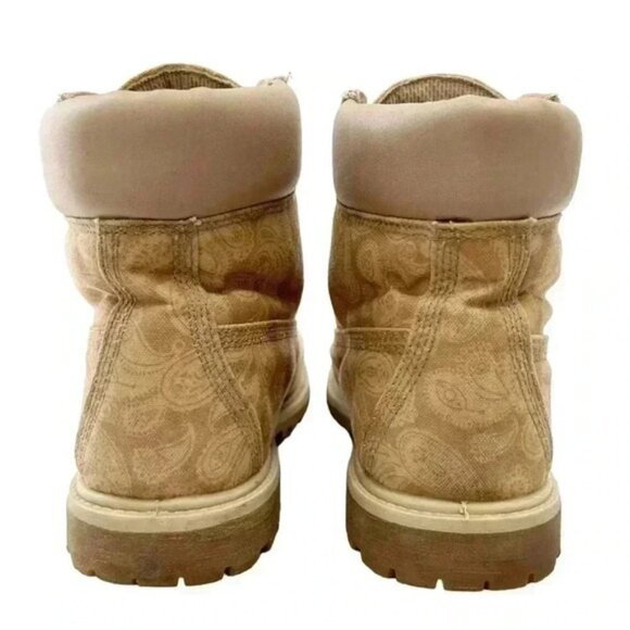 Timberland Boots 6” Premium Lace Up LTD ED Paisley Print Tan Brown Size 9 - Picture 6 of 16